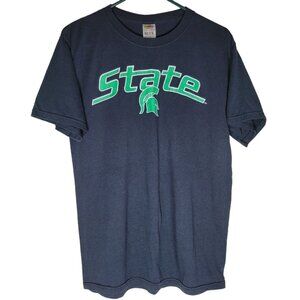 Michigan‎ State University Spartans Green Black Basic Tee Shirt Womens Medium